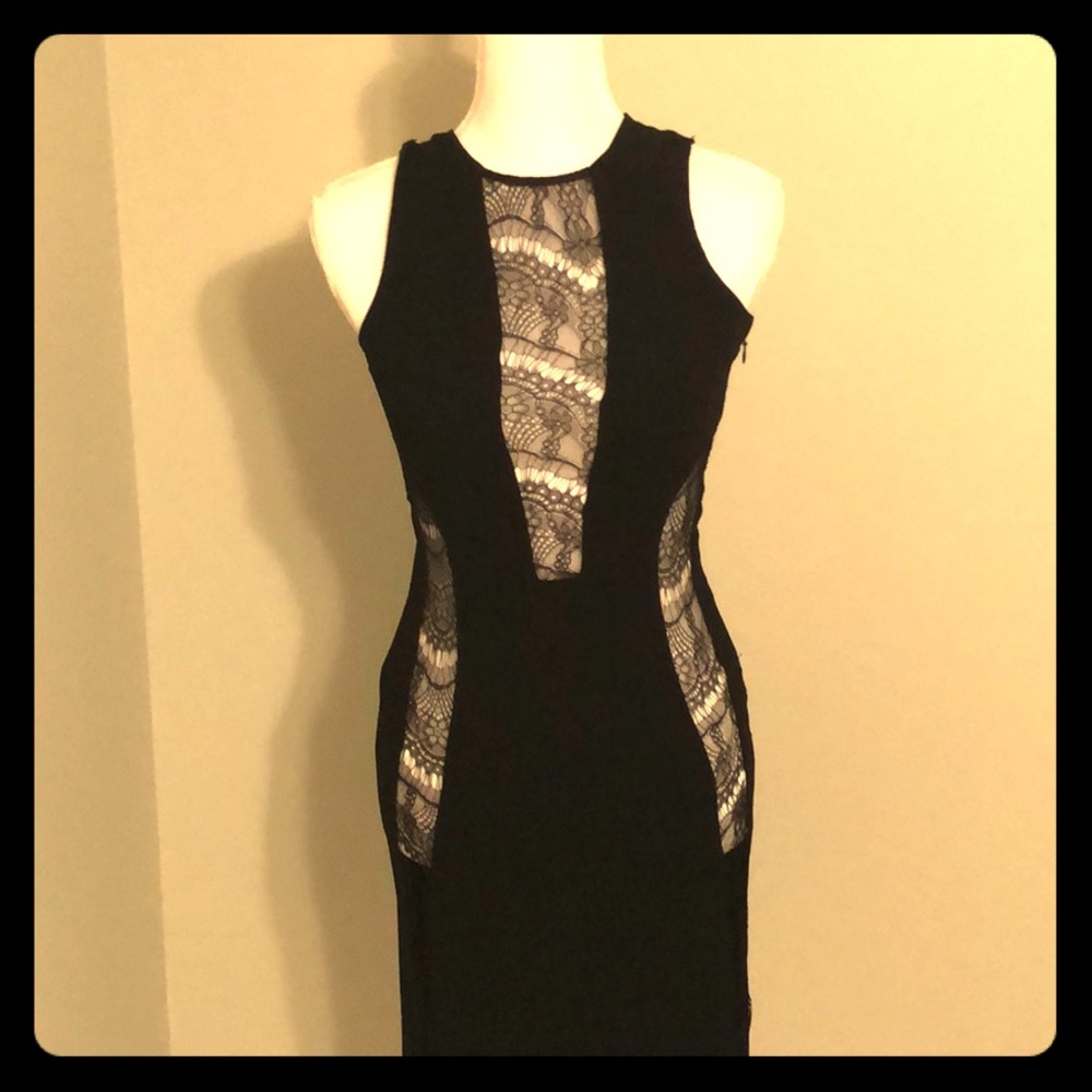 Nastygal cocktail midi with lace panels